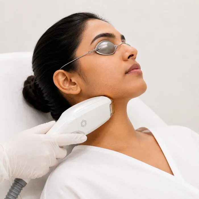 Laser hair reduction treatment session